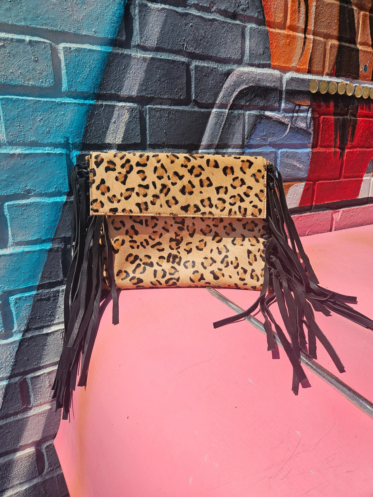 Wild Horse Boutique Hanbags Anna Leopard & Fringe Handbag