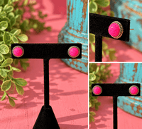 Wild Horse Boutique Hot Pink Opal Sterling Silver Earrings – Pink Conch or Hot Pink Opal