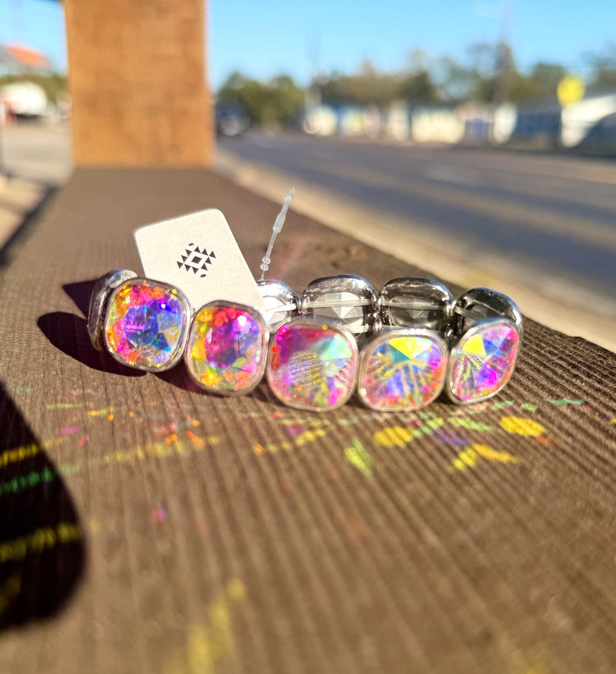 Wild Horse Boutique Iridescent Crystal Stretch Bracelet