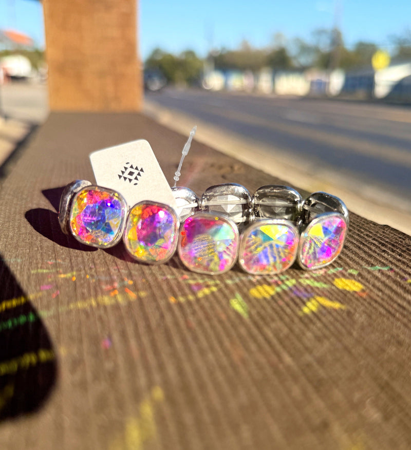 Wild Horse Boutique Iridescent Crystal Stretch Bracelet