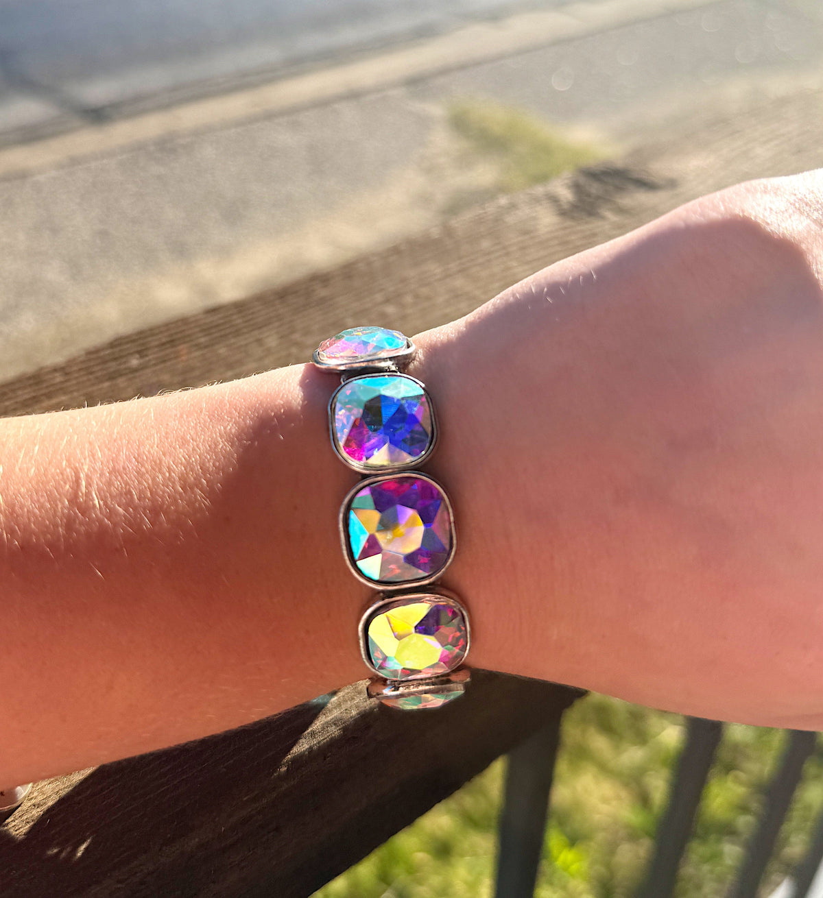 Wild Horse Boutique Iridescent Crystal Stretch Bracelet