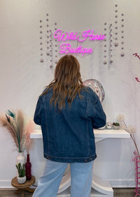 Wild Horse Boutique Jacket Myla Dark Wash Oversized Denim Jacket