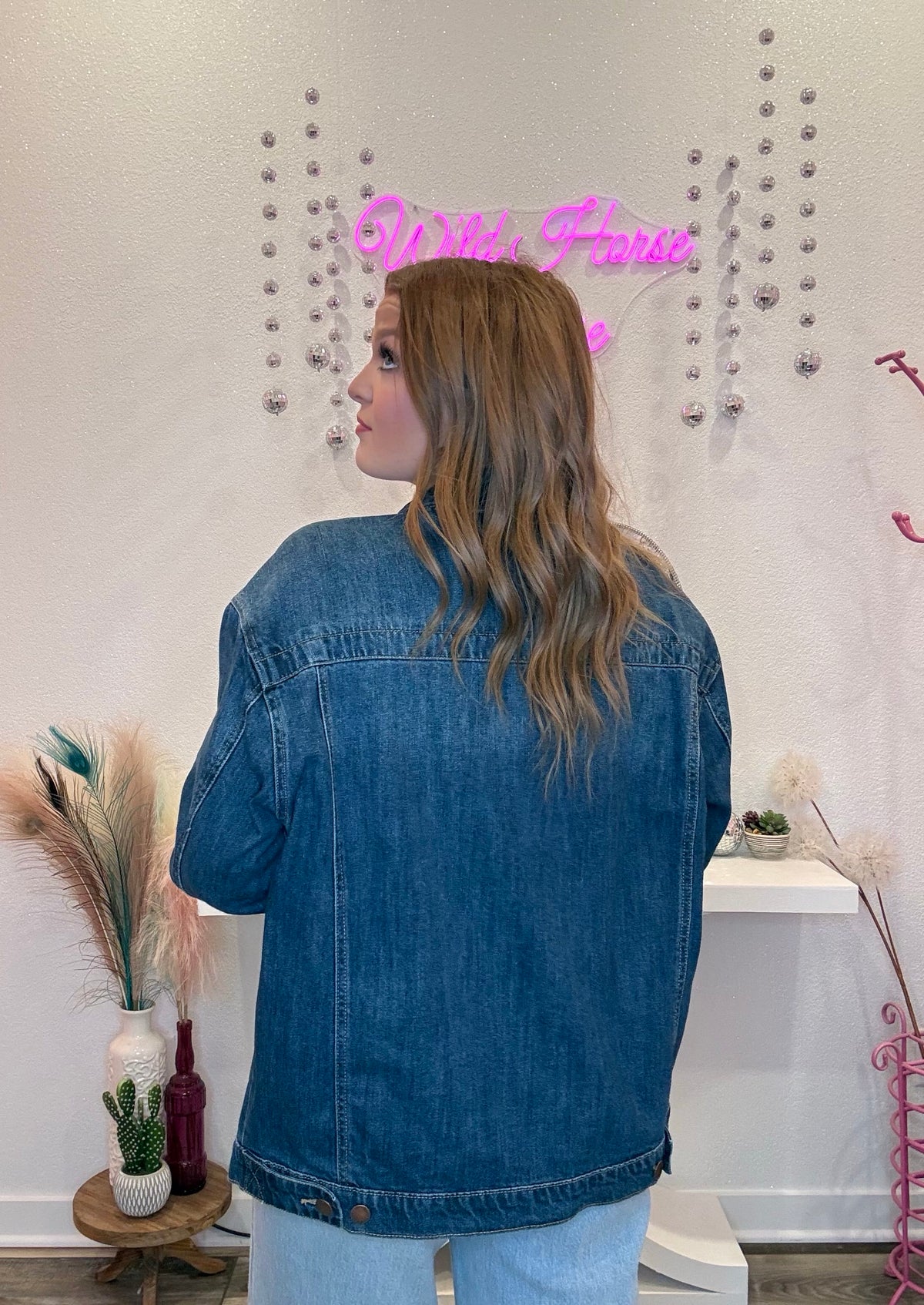 Wild Horse Boutique Jacket Myla Dark Wash Oversized Denim Jacket