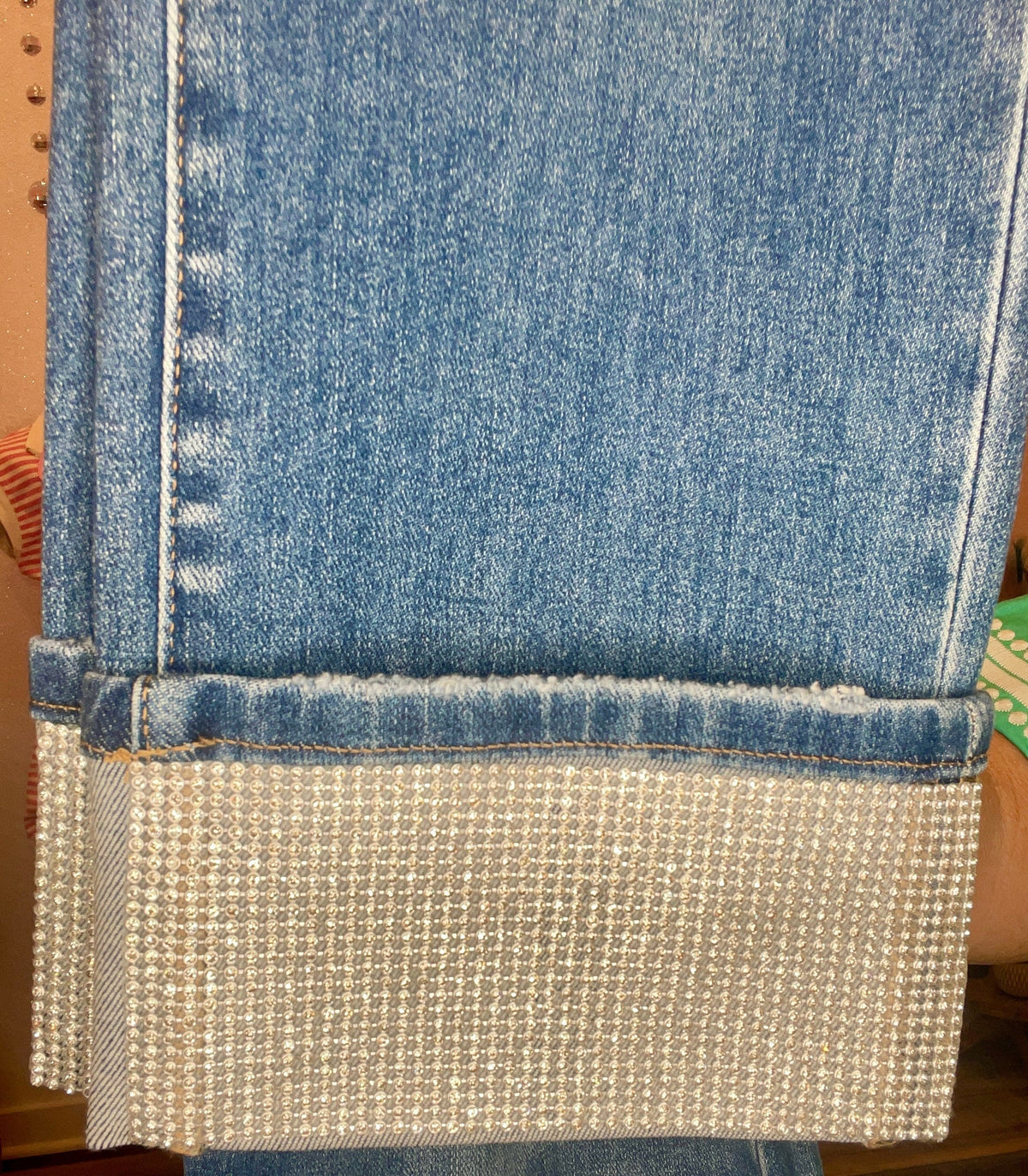 Wild Horse Boutique Jeans Rhinestone Cuff Jeans