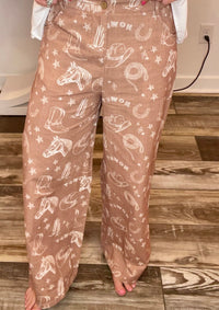 Wild Horse Boutique Jeans Tan Western Elastic Jeans