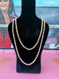 Wild Horse Boutique Jewelry Cream /beige and leopard Beaded Necklaces