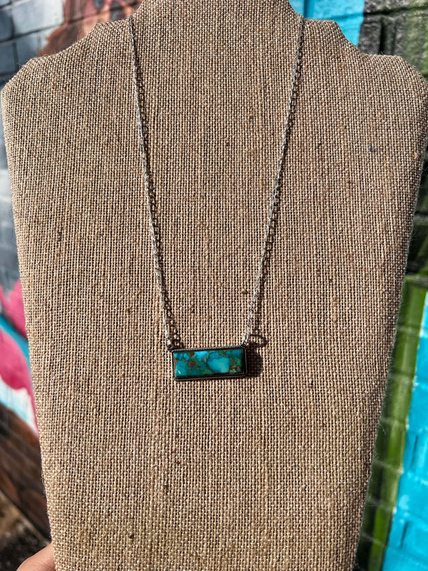 Wild Horse Boutique Jewelry Genuine Kingman Turquoise Bar Necklace