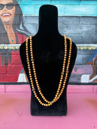 Wild Horse Boutique Jewelry Mustard/gold and leopard Beaded Necklaces