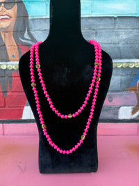 Wild Horse Boutique Jewelry Pink and leopard Beaded Necklaces