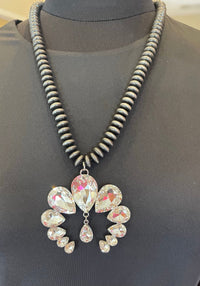 Wild Horse Boutique Jewelry Silver Rhinestone Squash Necklace