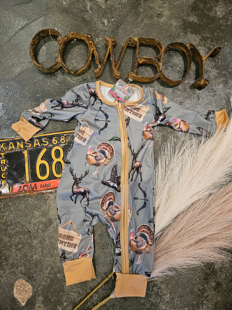 Wild Horse Boutique Kid clothing Deer and Turkey Onesie