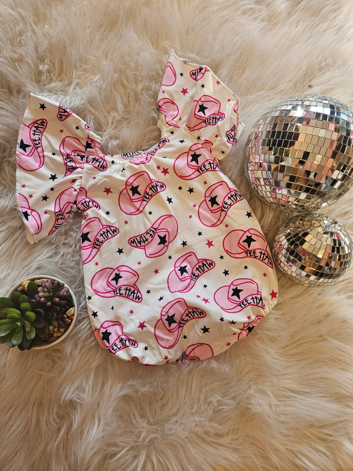 Wild Horse Boutique Kid clothing Pink Yeehaw Onesie