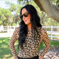 Wild Horse Boutique Leopard Football Mesh Top