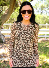 Wild Horse Boutique Leopard Football Mesh Top