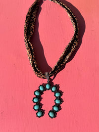 Wild Horse Boutique Leopard Necklace with Turquoise Pendant