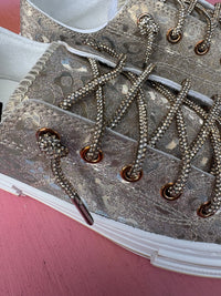 Wild Horse Boutique Leopard Shine Sneakers with Rhinestone Laces