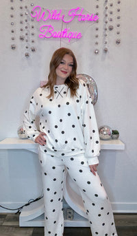 Wild Horse Boutique Long Sleeve Polka Dot Set
