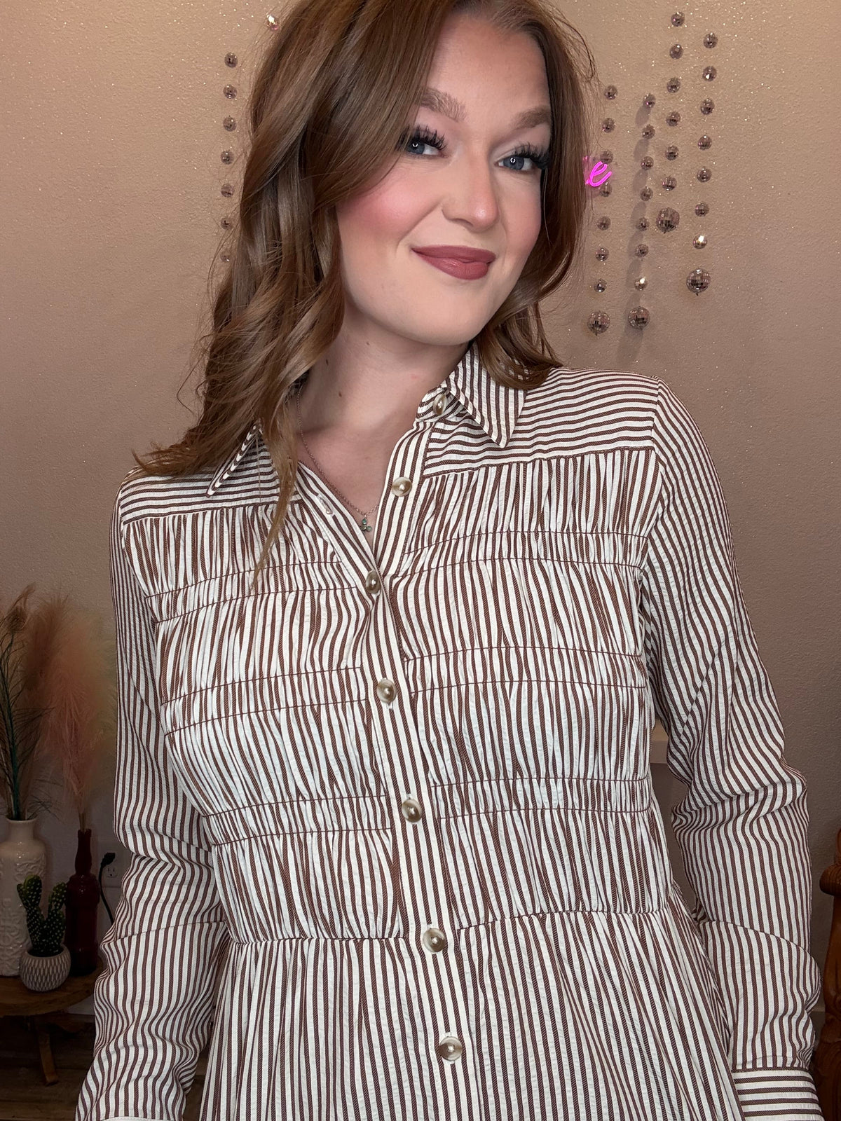 Wild Horse Boutique Long Sleeve Striped Maxi Dress