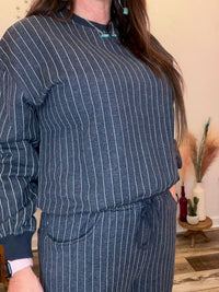 Wild Horse Boutique Navy Pinstripe Sweat Set