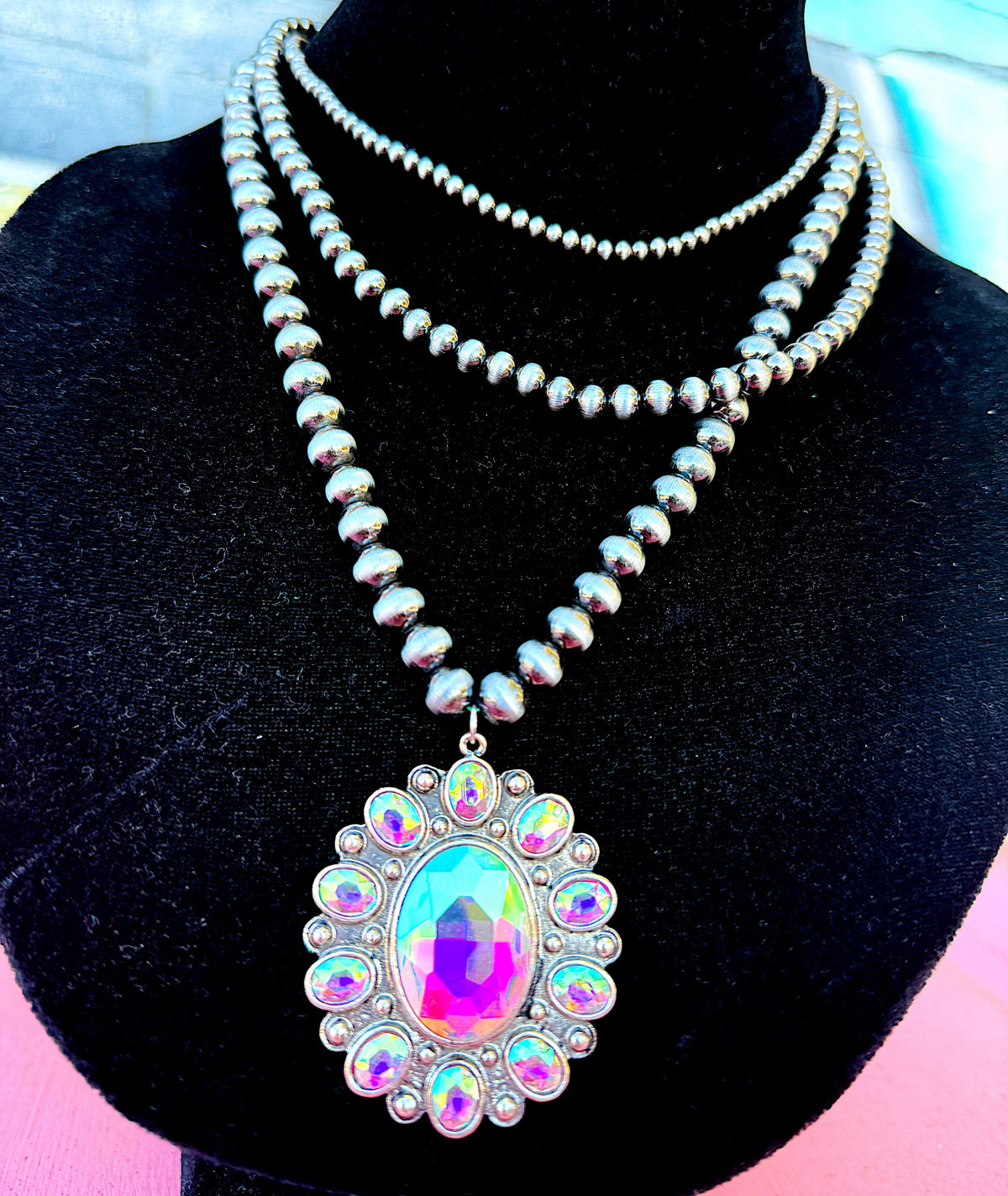 Wild Horse Boutique Necklace Iridescent Crystal Necklace