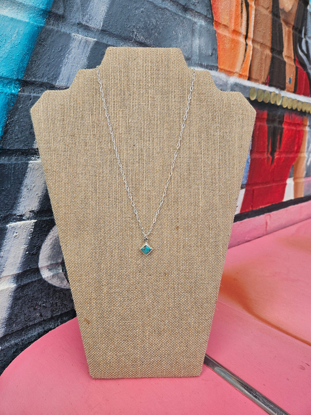 Wild Horse Boutique Necklace Turquoise Diamond Shaped Necklace