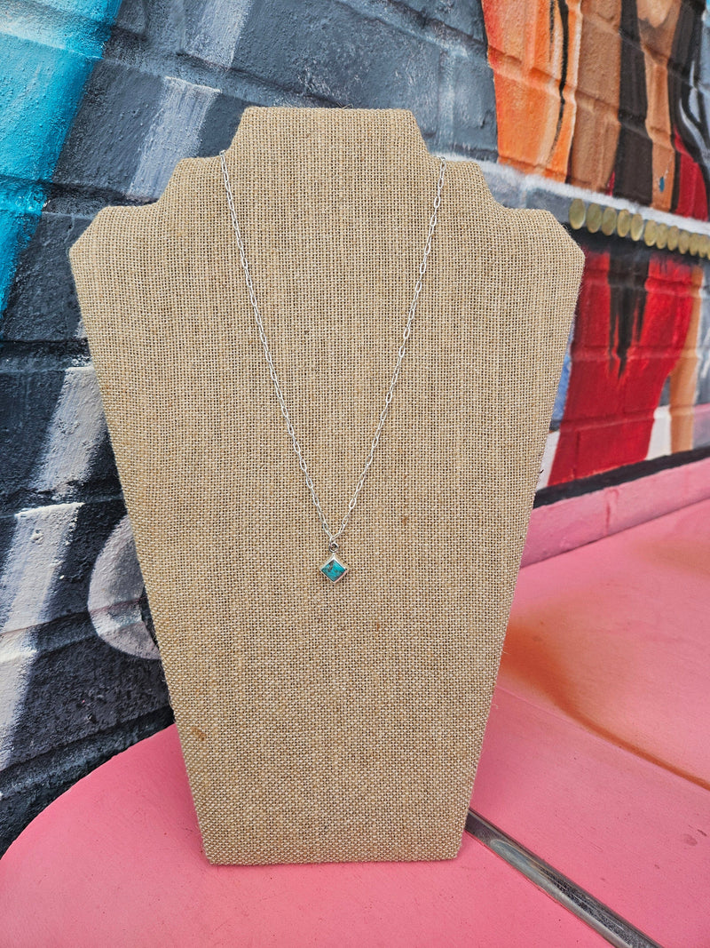 Wild Horse Boutique Necklace Turquoise Diamond Shaped Necklace