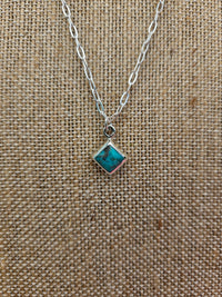 Wild Horse Boutique Necklace Turquoise Diamond Shaped Necklace