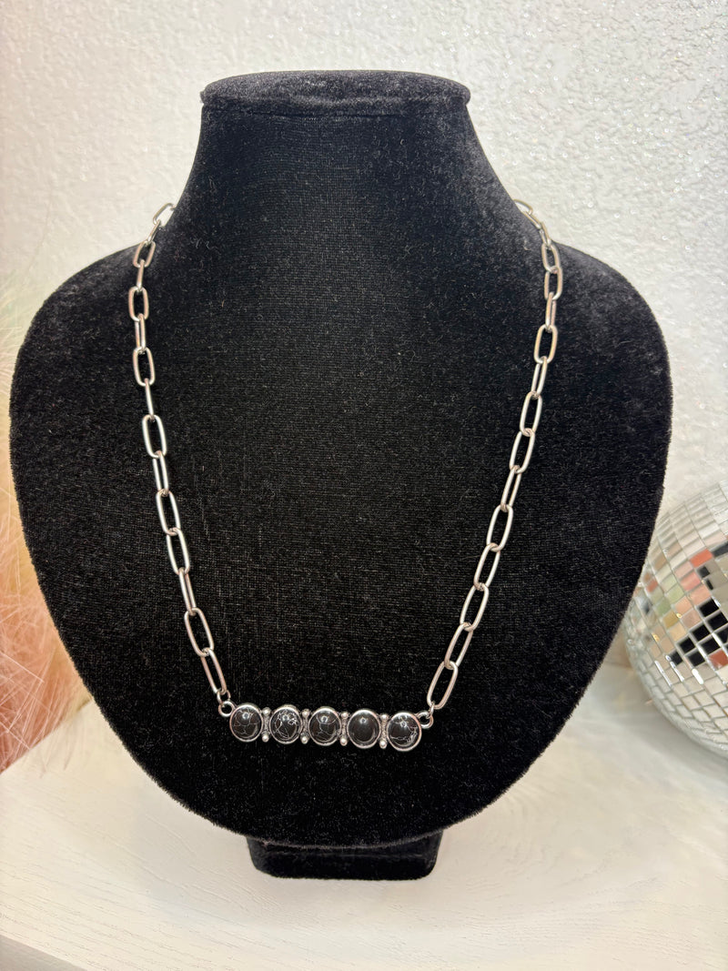 Wild Horse Boutique Necklaces Black Mae Bar Stone Necklace