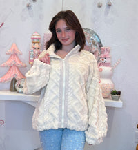 Wild Horse Boutique Outerwear Cream Sherpa zip up Jacket