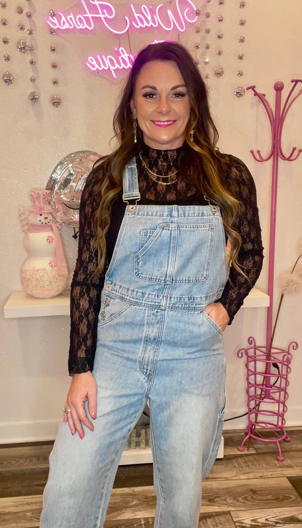 Wild Horse Boutique Overalls Light Wash Denim Overalls
