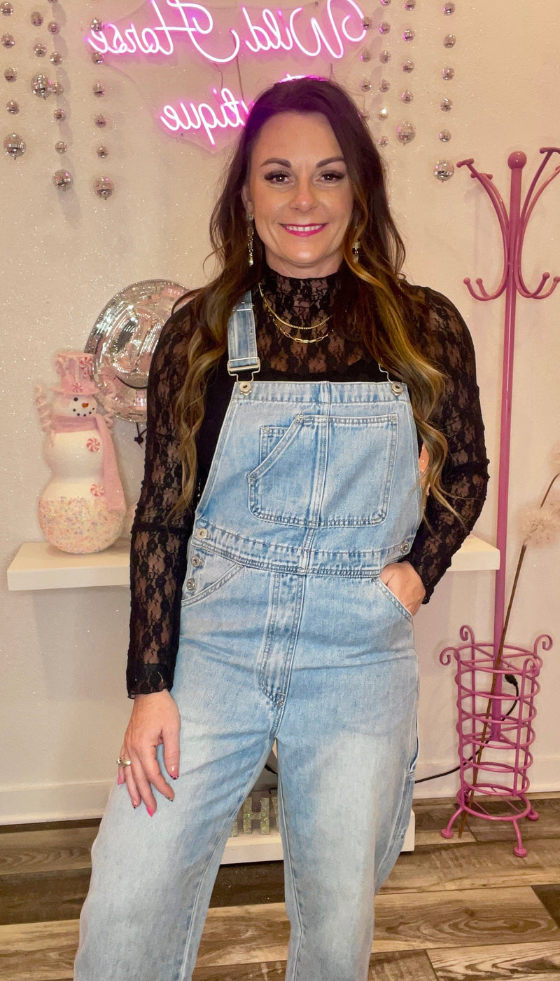 Wild Horse Boutique Overalls Light Wash Denim Overalls