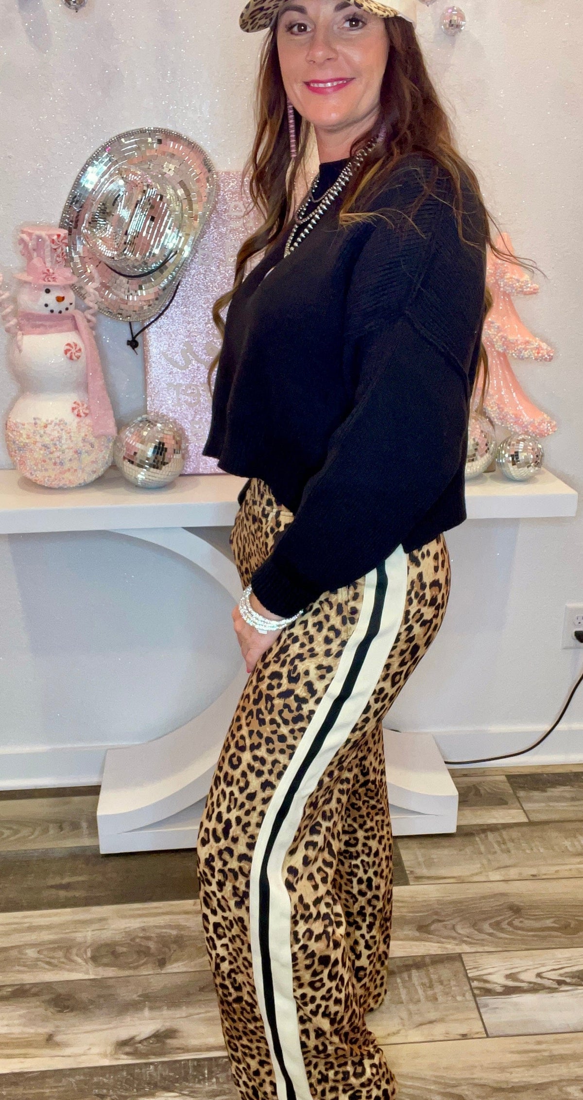Wild Horse Boutique Pants Leopard Track Pants