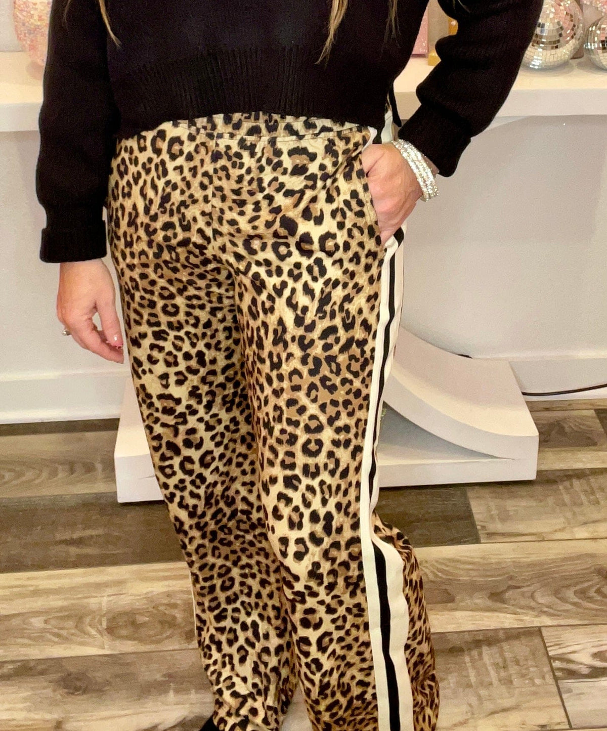 Wild Horse Boutique Pants Leopard Track Pants