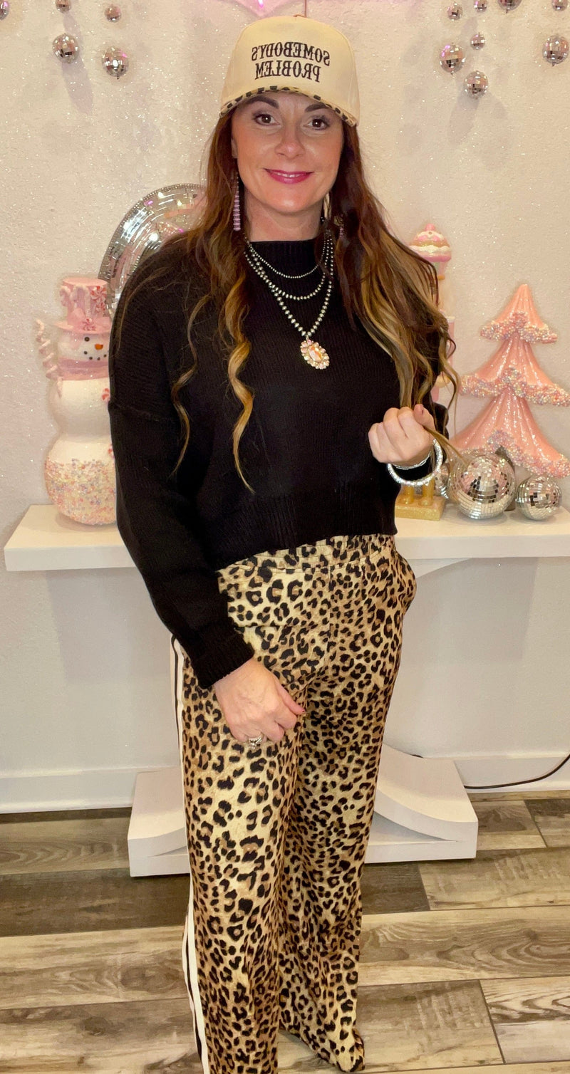 Wild Horse Boutique Pants Leopard Track Pants