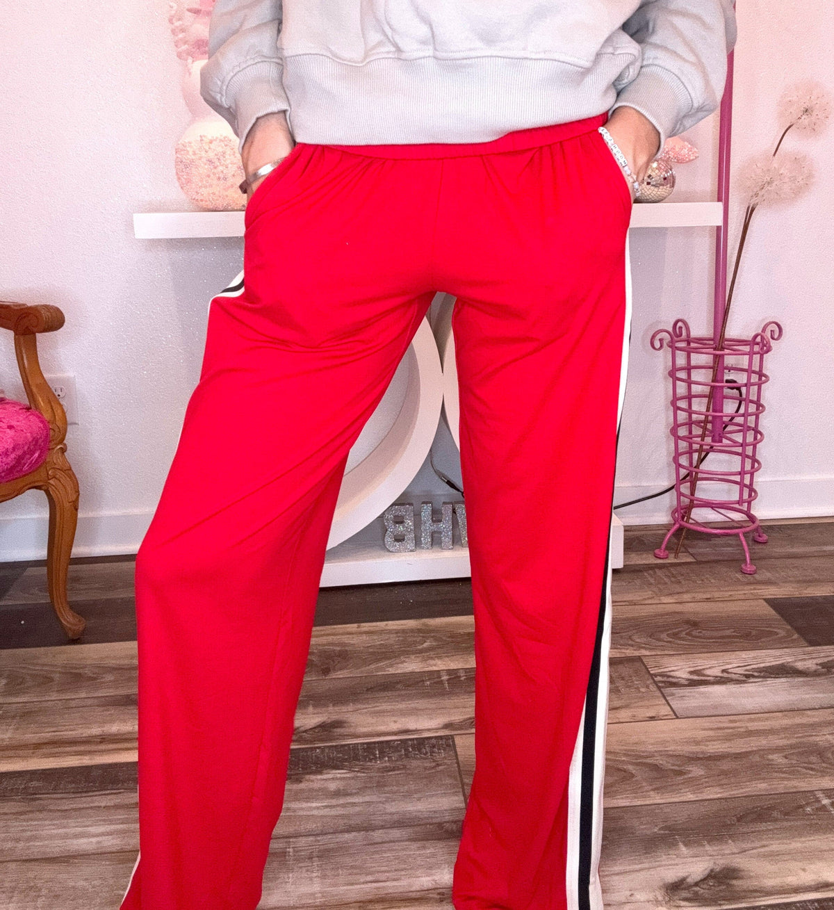 Wild Horse Boutique Pants Striped Track Pants