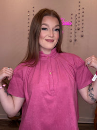 Wild Horse Boutique Pink Suede Top