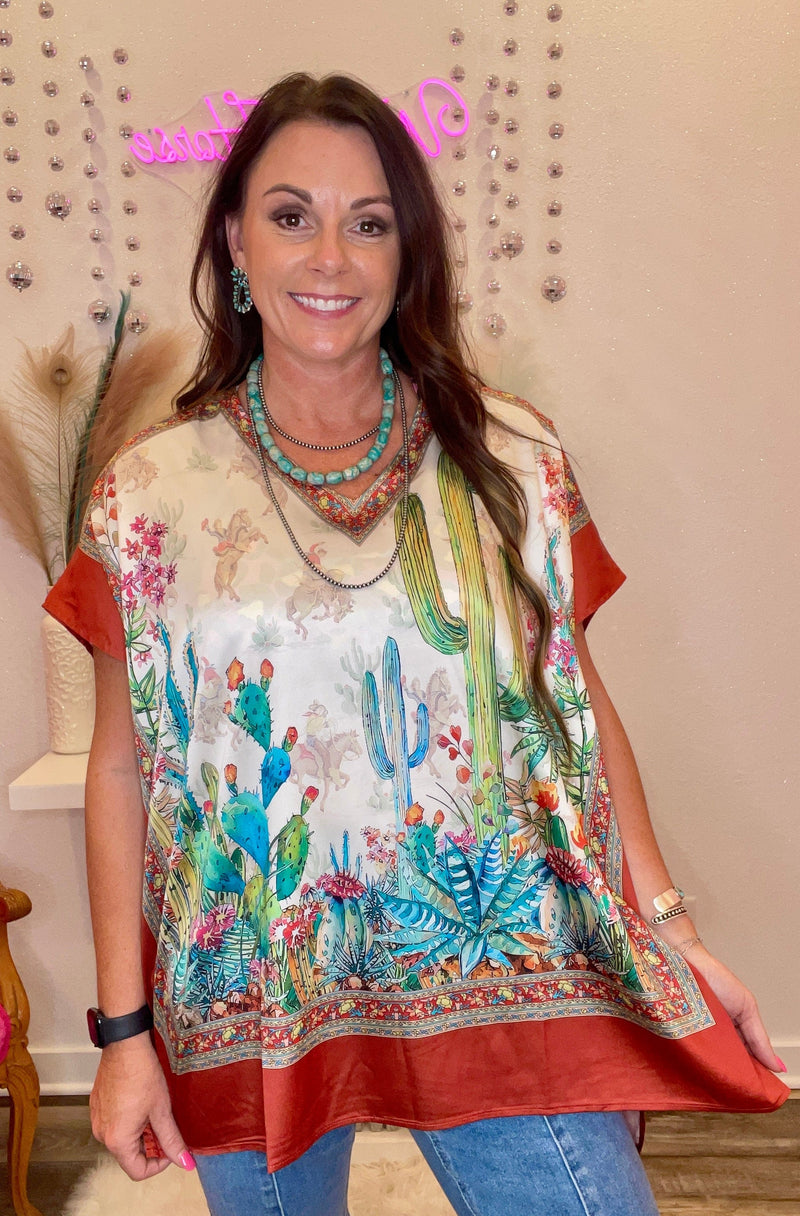 Wild Horse Boutique Plus size The Cactus Poncho