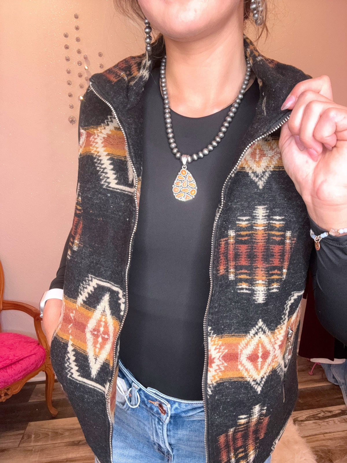 Wild Horse Boutique Puffer vest Aztec Vest
