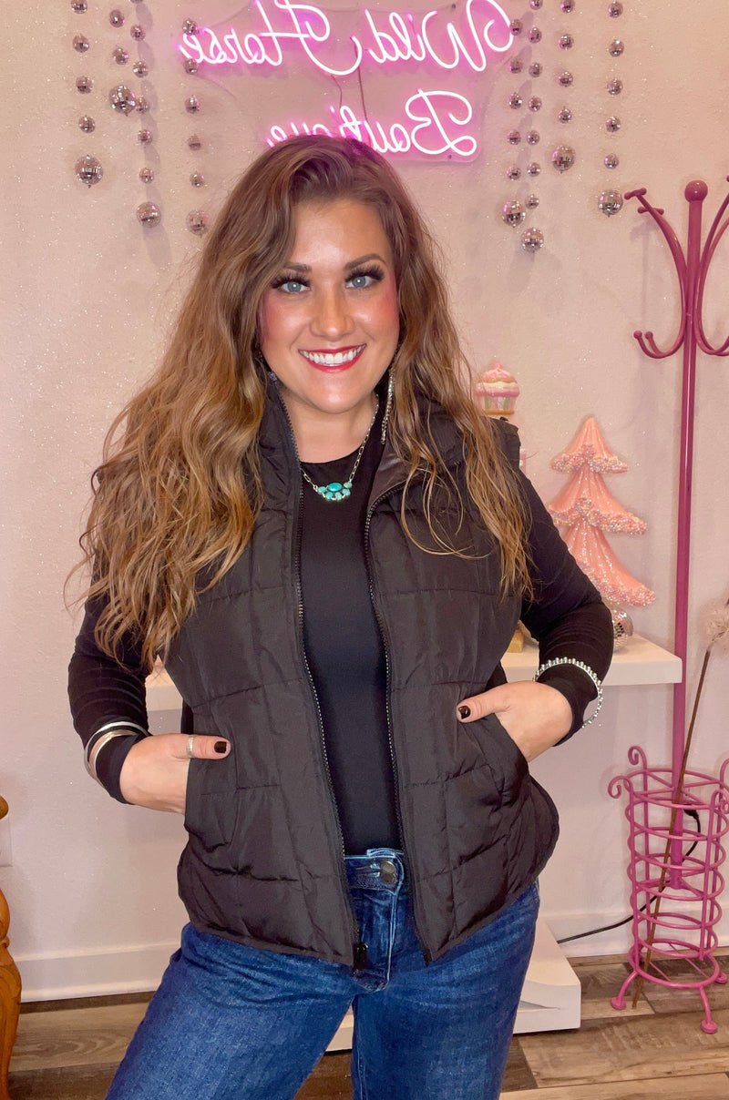 Wild Horse Boutique Puffer vest Black Puffer Vest