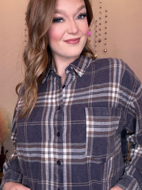 Wild Horse Boutique Purple & Brown Flannel