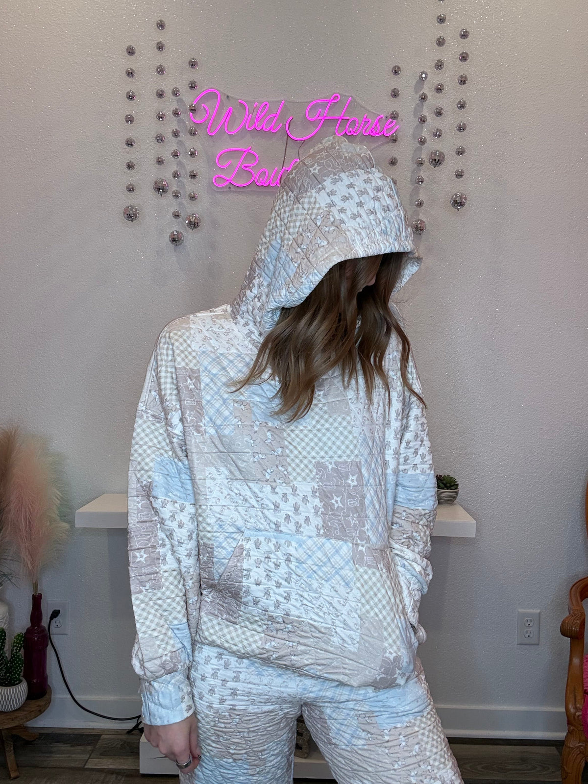 Wild Horse Boutique Quilted Western Hoodie & Pant Set
