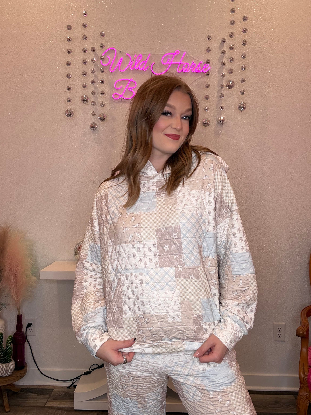 Wild Horse Boutique Quilted Western Hoodie & Pant Set