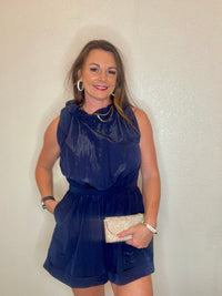 Wild Horse Boutique Romper Navy Blue Romper