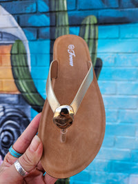 Wild Horse Boutique Sandal Metallic Gold Flip Flop