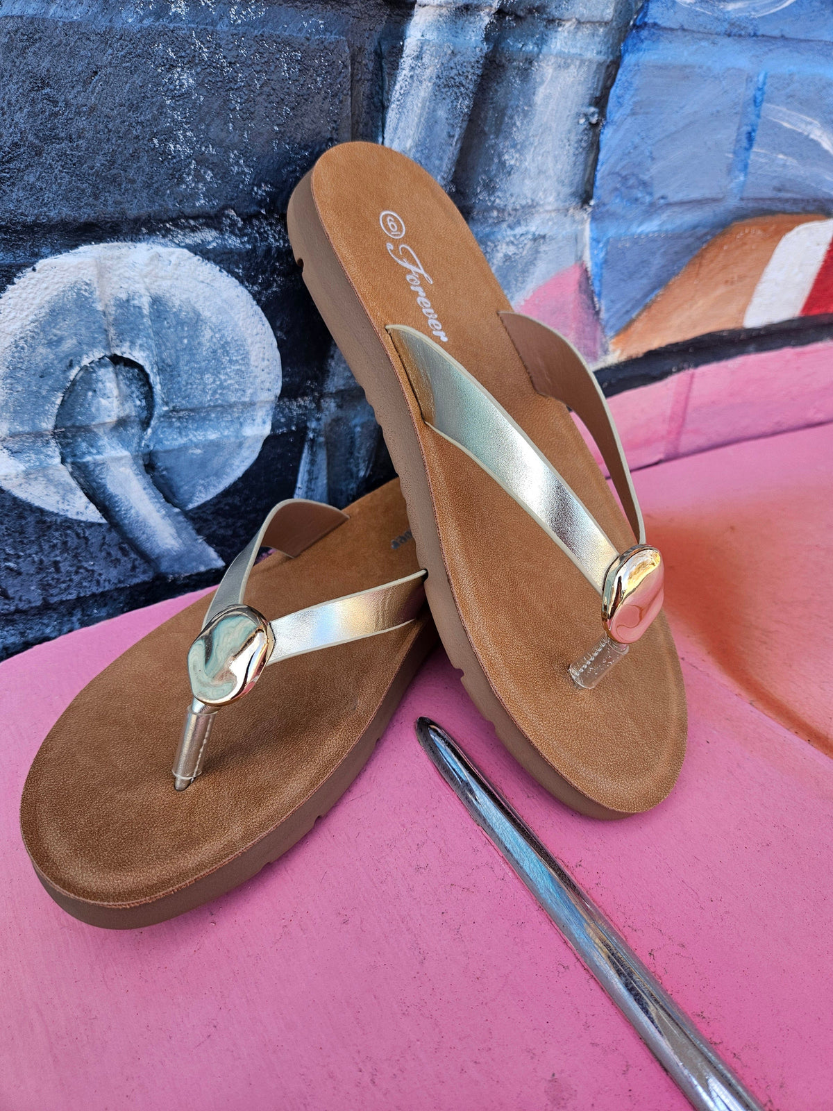 Wild Horse Boutique Sandal Metallic Gold Flip Flop