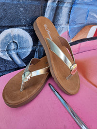 Wild Horse Boutique Sandal Metallic Gold Flip Flop