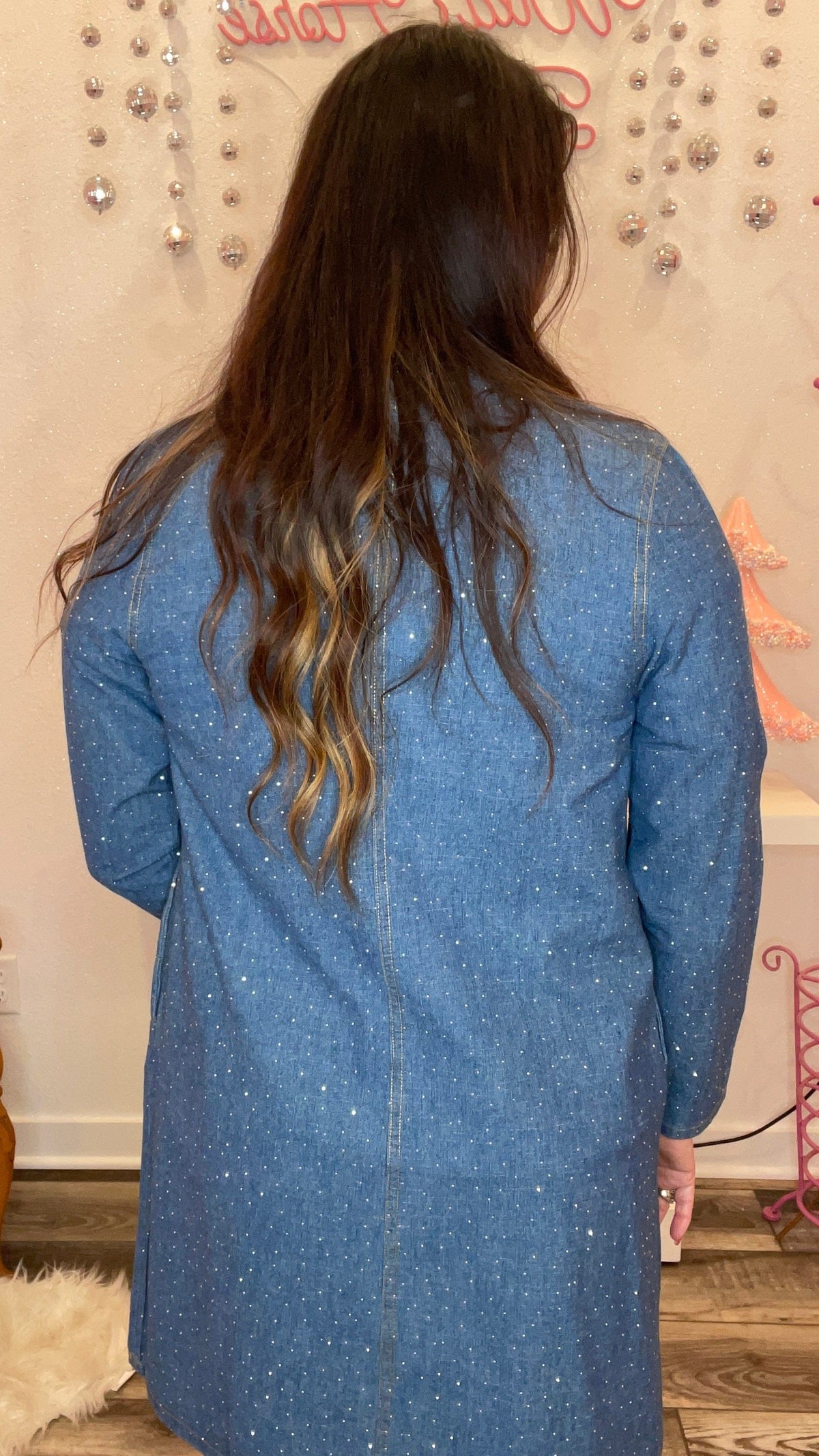 Wild Horse Boutique Shirts & Tops Denim Rhinestone Cardigan