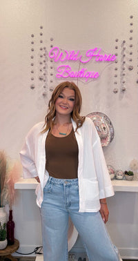 Wild Horse Boutique Shirts & Tops Emmy White Kimono