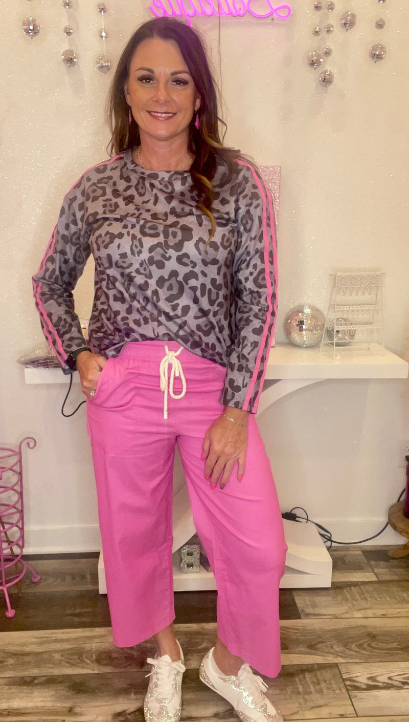 Wild Horse Boutique Shirts & Tops Gray Leopard Longsleeve