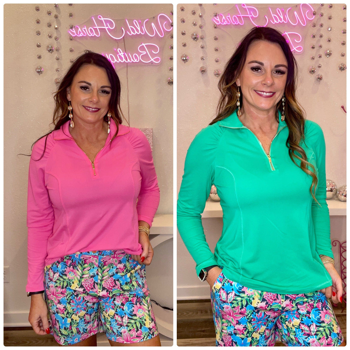 Wild Horse Boutique Shirts & Tops Long Sleeve Half Zip